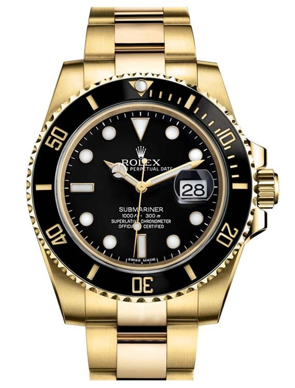 Rolex Submariner Black Dial on Oyster Ref 116618LN with Card Old Green 2009