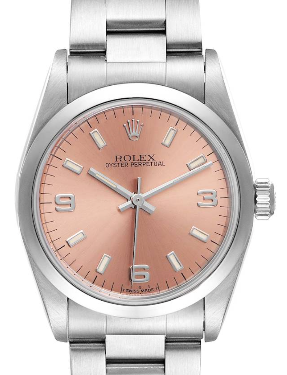 Rolex Oyster Perpetual Salmon Pink Dial on Oyster Steel Bracelet Ref. 67480 1997