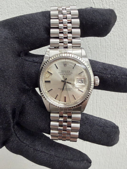 Rolex Datejust Silver Stick Dial on D Link Jubilee Ref. 1601/4 1979 — view 2