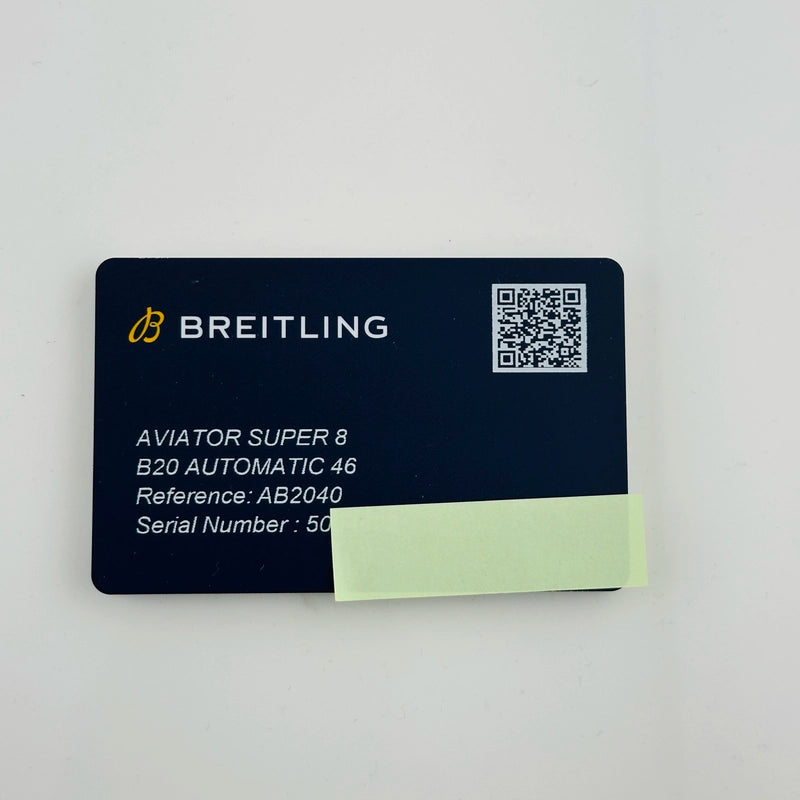 Breitling Navitimer Aviator Super 8 B&P Black Dial on Brown Calf Leather Strap Ref AB2040 with Papers 2024