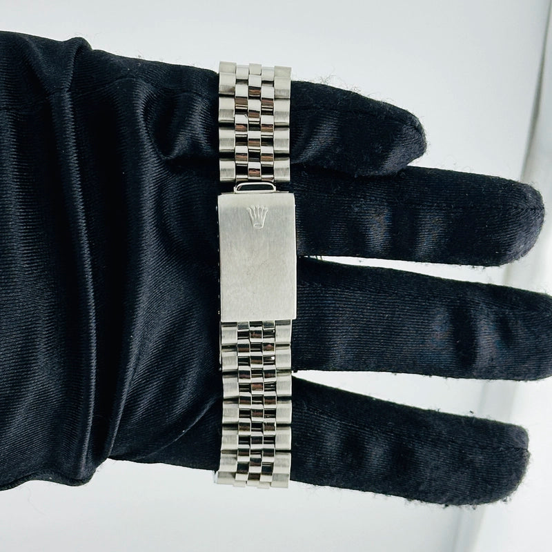 Rolex Datejust Silver Linen Dial on D Link Jubilee Ref 16014