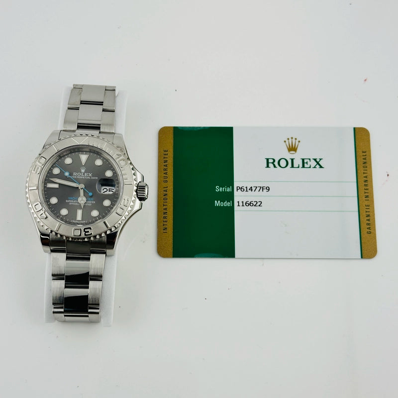 Rolex Yacht-Master Rhodium Dial on Oyster Ref 116622 with New Style Card White 2016
