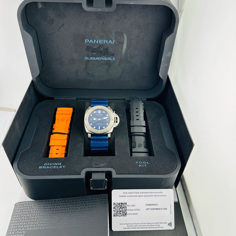 Panerai Submersible BMG-TECH B&P Blue Dial on Rubber Ref PAM00692 with Card 2021