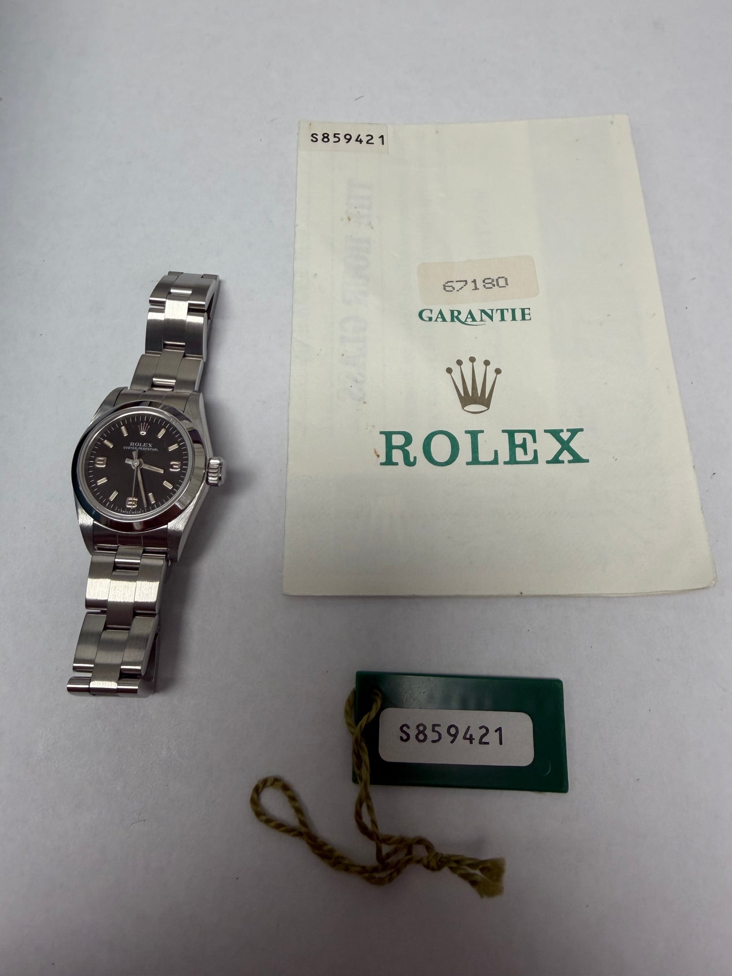 Rolex Oyster Perpetual Black Dial on Oyster Ref. 67180 Papers 1995 — view 5