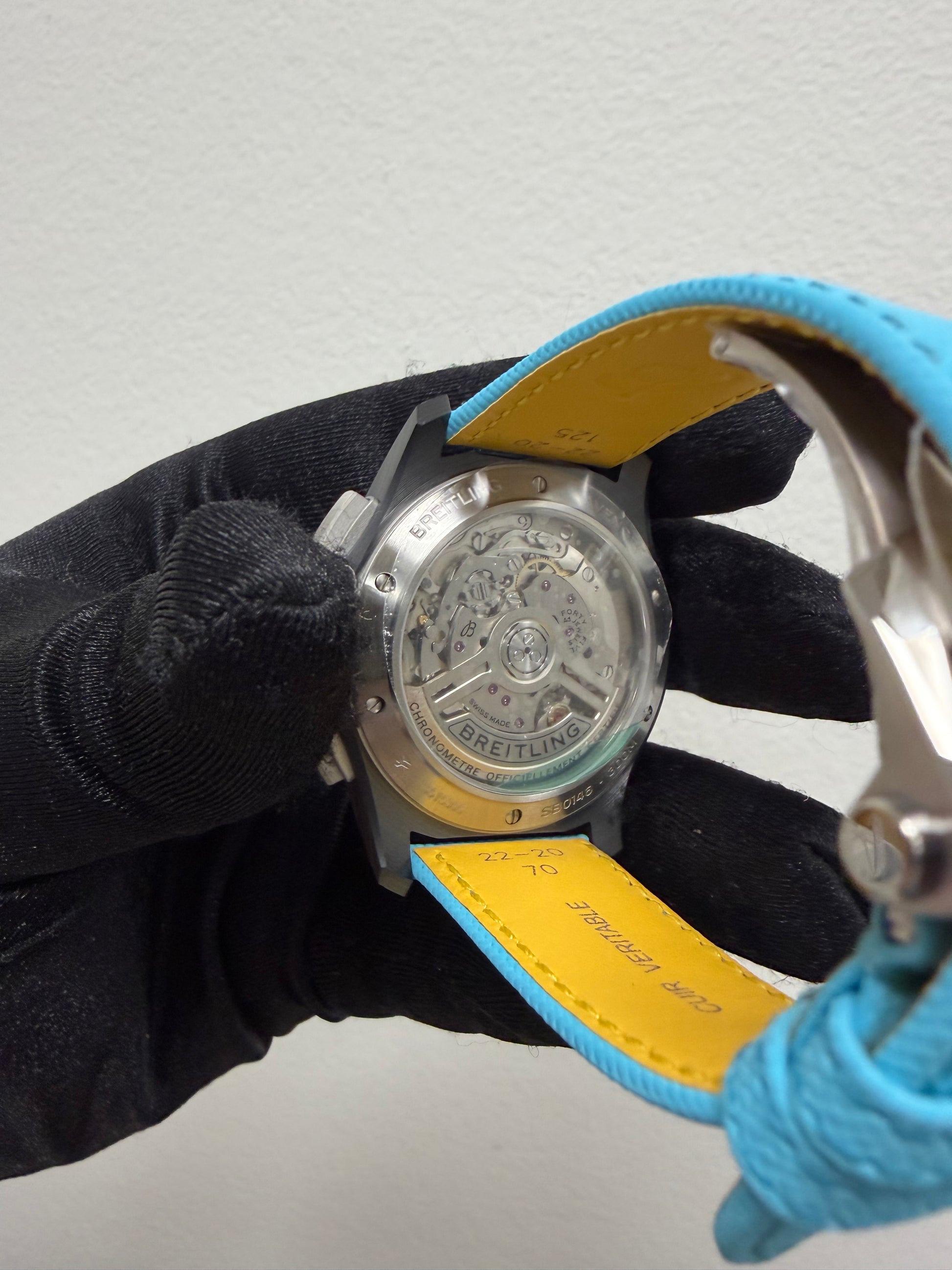 Breitling Avenger B01 Chronograph Turquoise Dial on Turquoise Leather Ref. SB0146101L1X1 Card 2026 — view 5