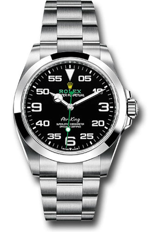 Rolex Air-King Black Dial on Oyster Ref 126900 with New Style Card Green 2022