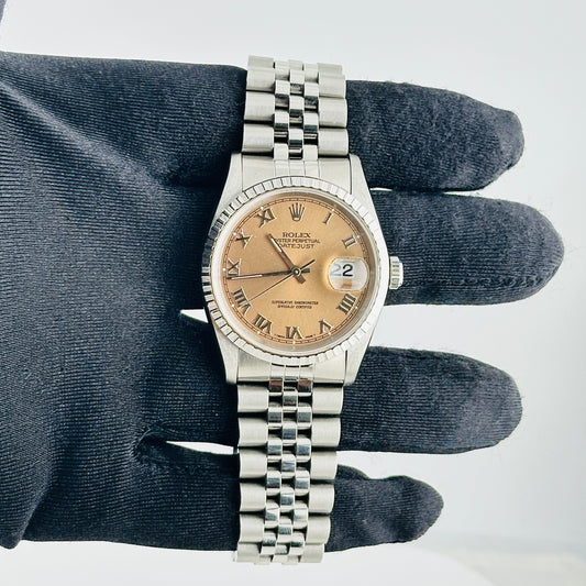 Rolex Datejust Salmon Roman Dial on Jubilee Ref. 16220 1995 — view 2