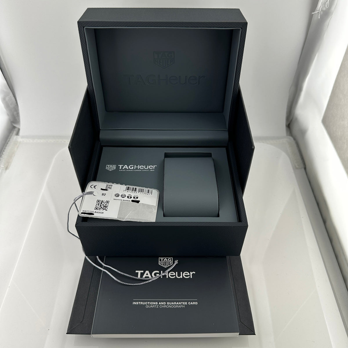 Tag Heuer Aquaracer Black Dial on Stainless Steel Bracelet Ref. WAY111A.BA0928 with Box — view 8