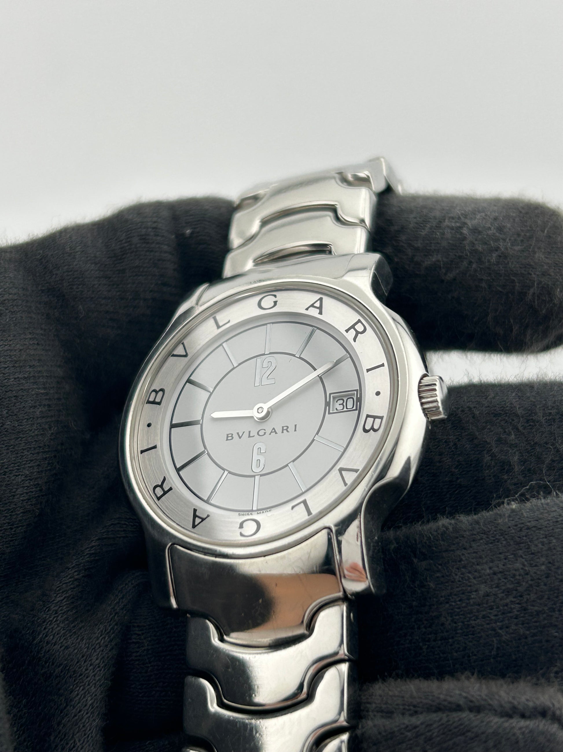 Bvlgari Solo Tempo White Dial on Stainless Steel Bracelet Ref. ST35S — view 3