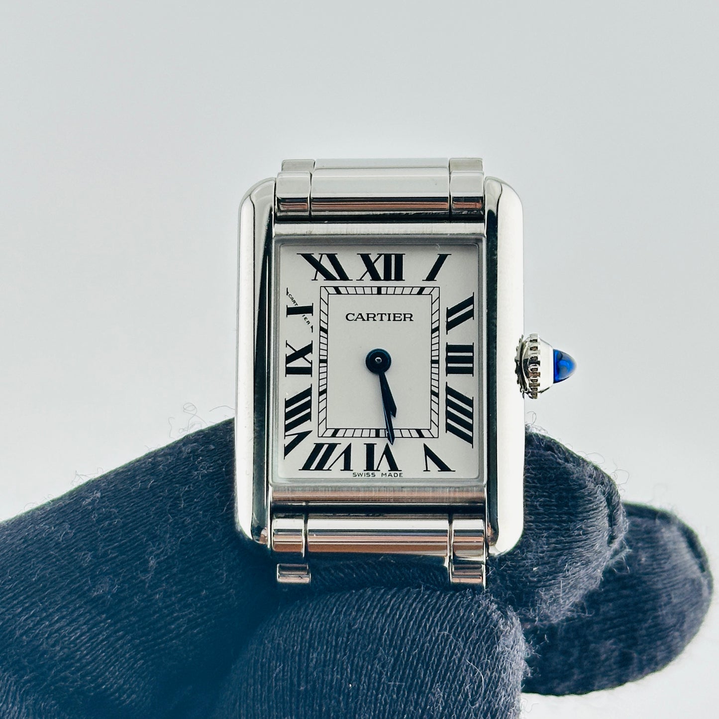 Cartier Tank Must Small Silver Roman Dial on Stainless Steel Bracelet Ref. 4322/WSTA0107 Card Open Date — view 3