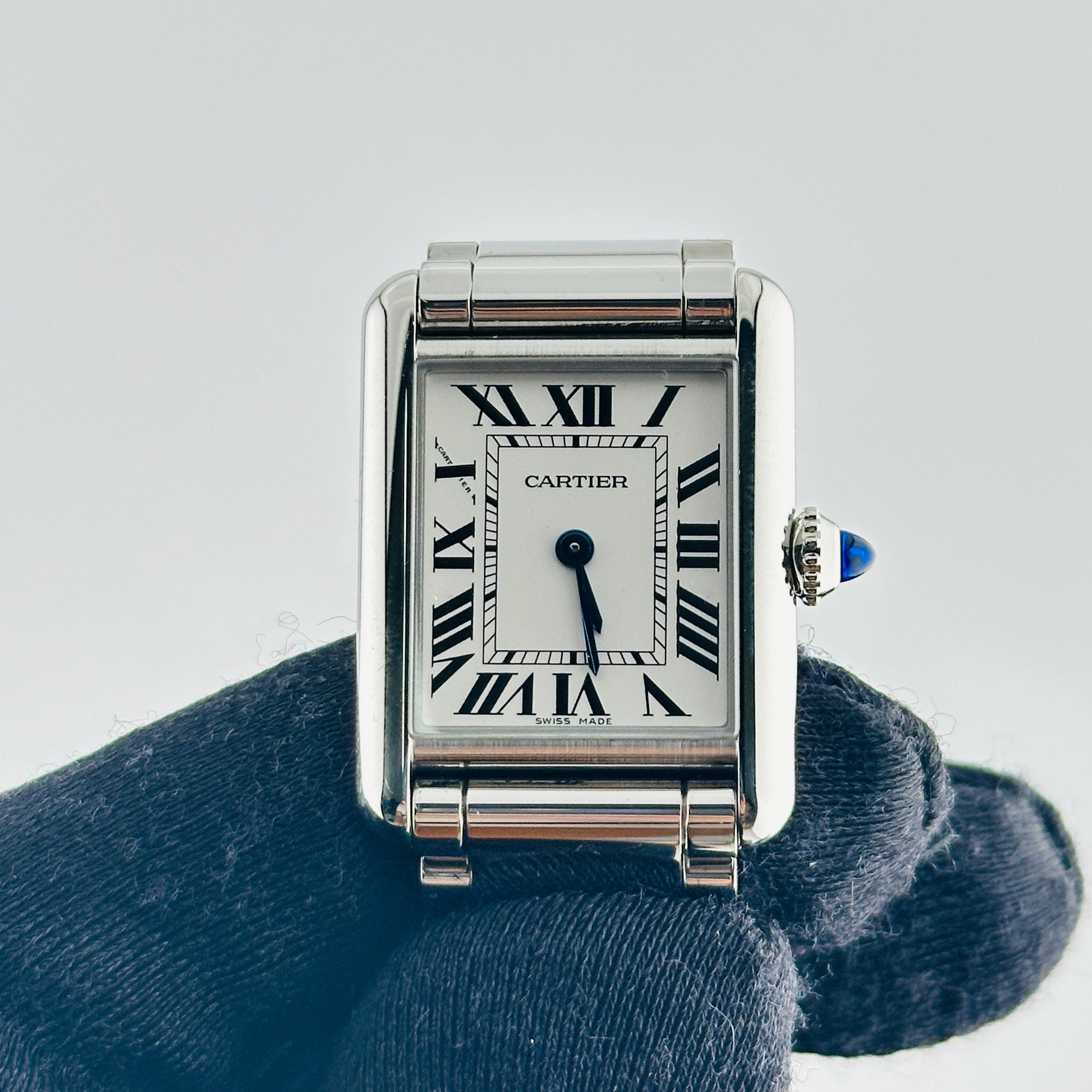 Cartier Tank Must Small Silver Roman Dial on Stainless Steel Bracelet Ref. 4322/WSTA0107 Card Open Date — view 3