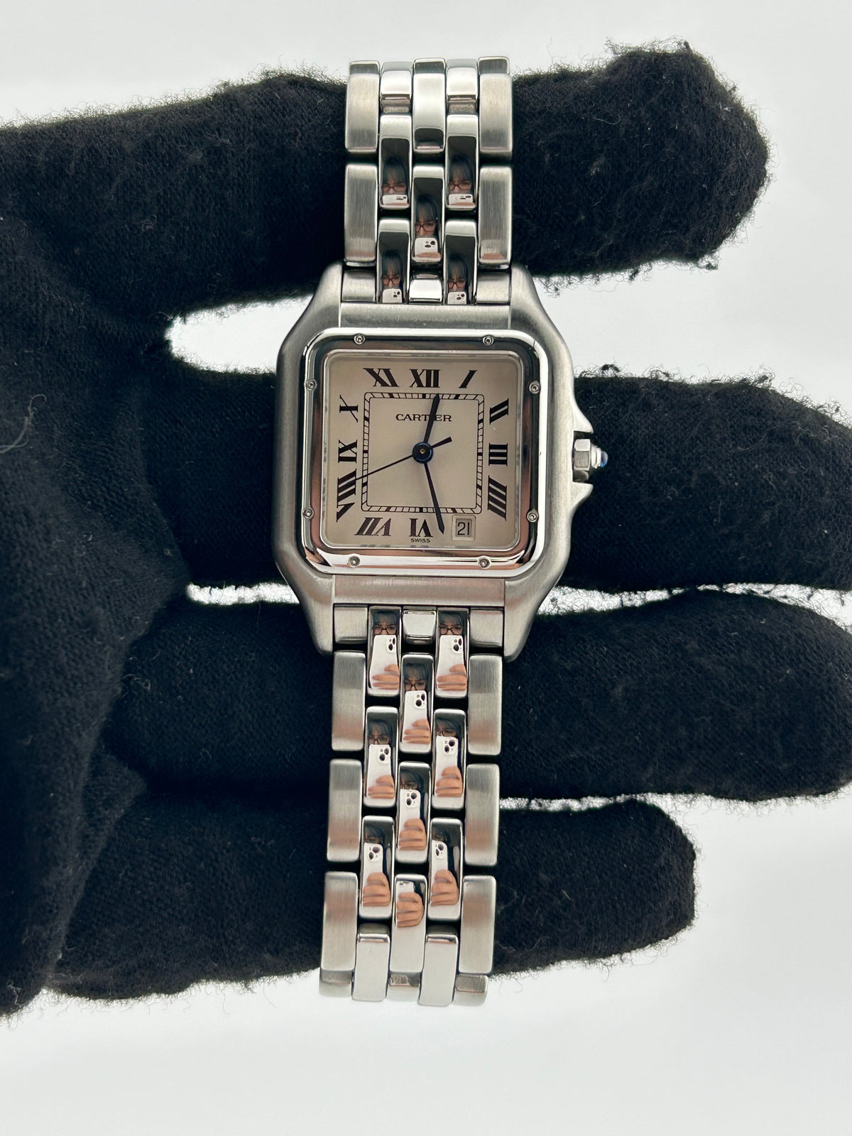 Cartier Panthere White Dial on Stainless Steel Bracelet Ref. 1310 — view 2