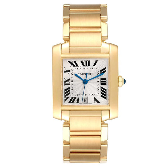 Cartier Tank Francaise Silver Roman Dial Ref 1840 with Papers