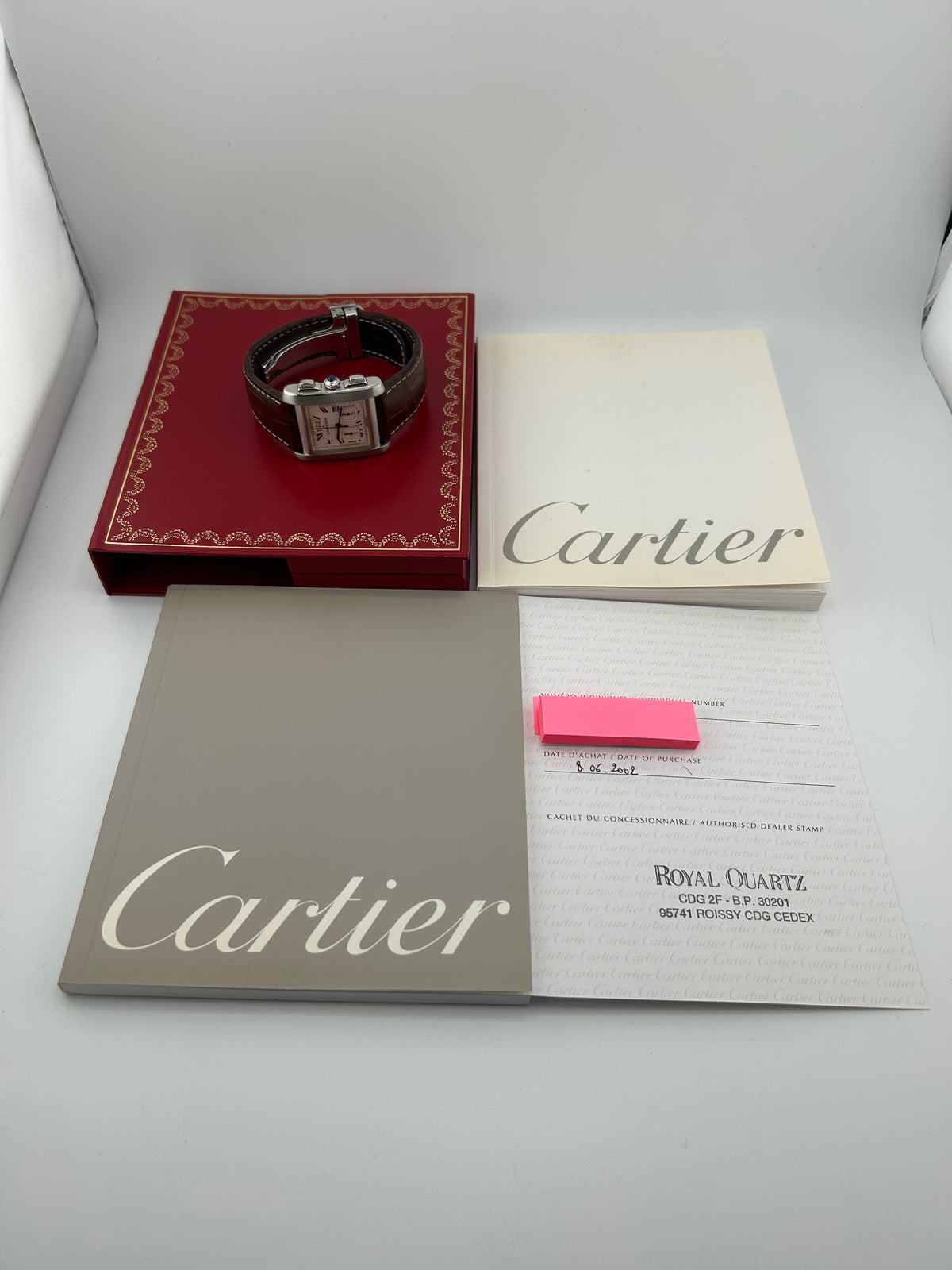 Cartier Tank Française XXL Chronoreflex Cream Dial on Brown Leather Strap Ref. W5101455 Papers — view 7