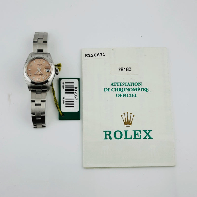 Rolex Date Salmon Dial on Oyster Ref 79160 with Papers 2001