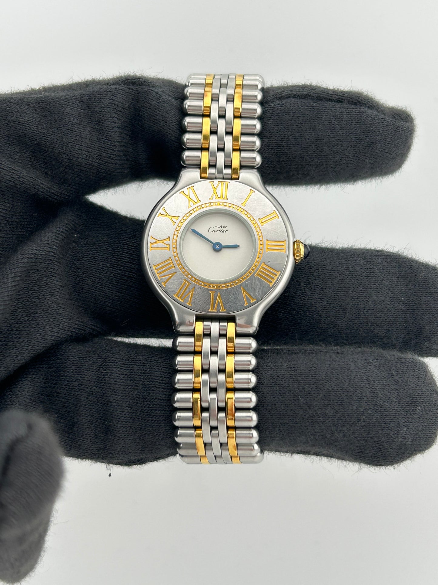 Cartier Montres 21 Must de Cartier Silver Dial on Stainless Steel & Yellow Gold Ref. 1340 Papers 1988