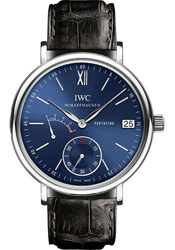 Iwc Portofino Hand-Wound Eight Days Blue Dial on Leather Strap Ref. IW510106 Card 2017