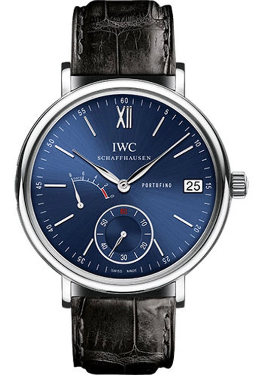 IWC Portofino Hand-Wound Eight Days Blue Dial on Leather Strap Ref IW510106 with Card 2017