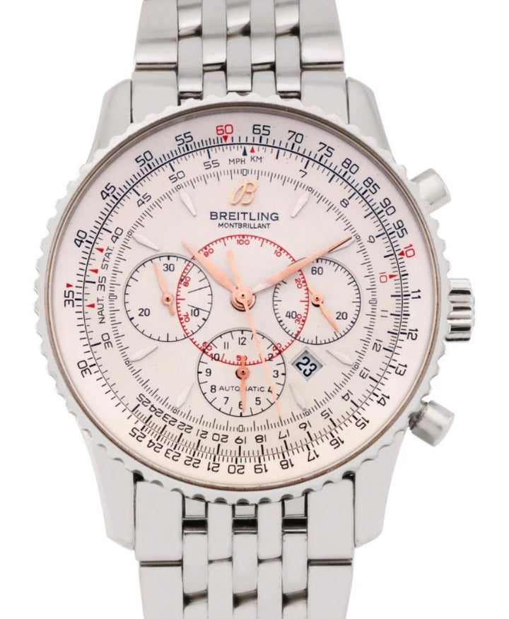 Breitling Navitimer Montbrillant White Dial on Stainless Steel Bracelet Ref. A41370