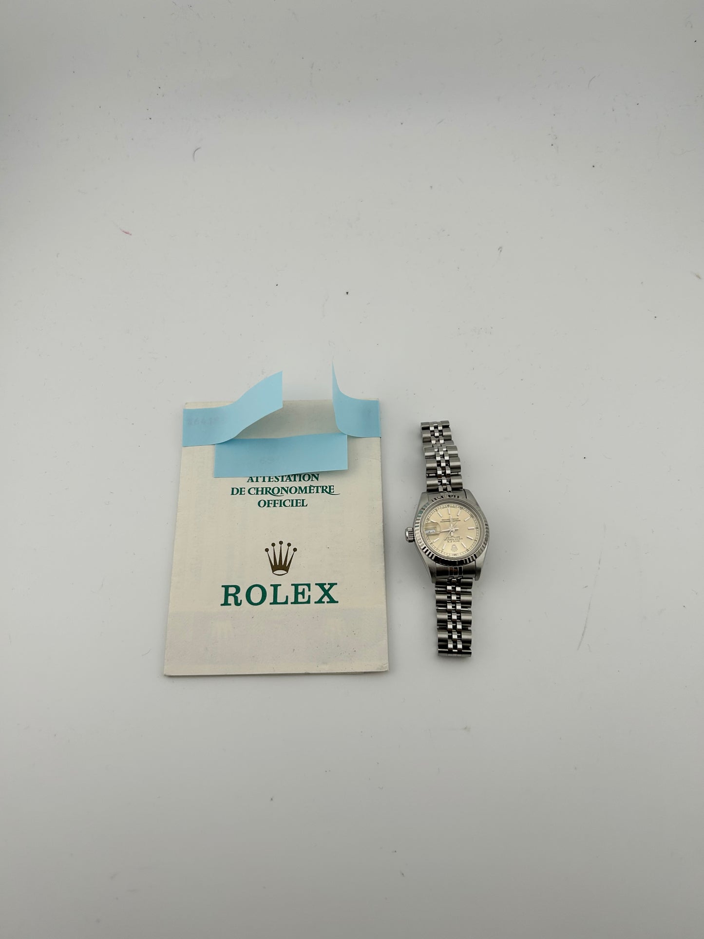 Rolex Datejust Lady Champagne Stick Dial on Jubilee Ref. 69174 Papers 1994 — view 7