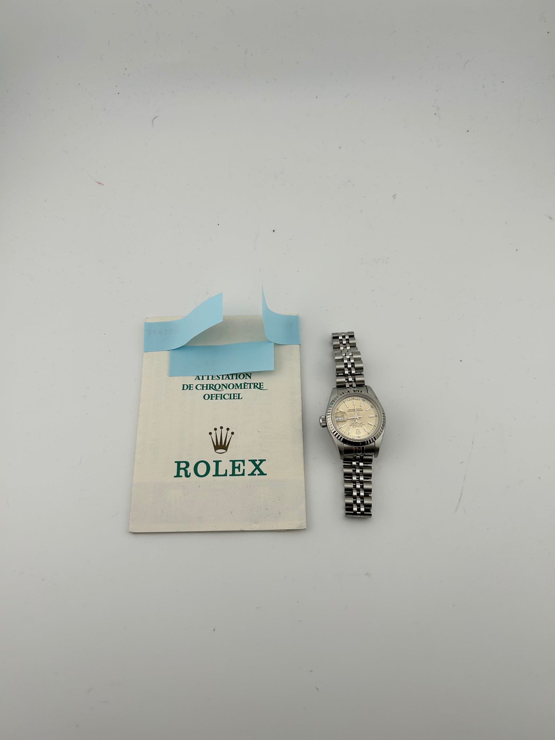 Rolex Datejust Lady Champagne Stick Dial on Jubilee Ref. 69174 Papers 1994 — view 7