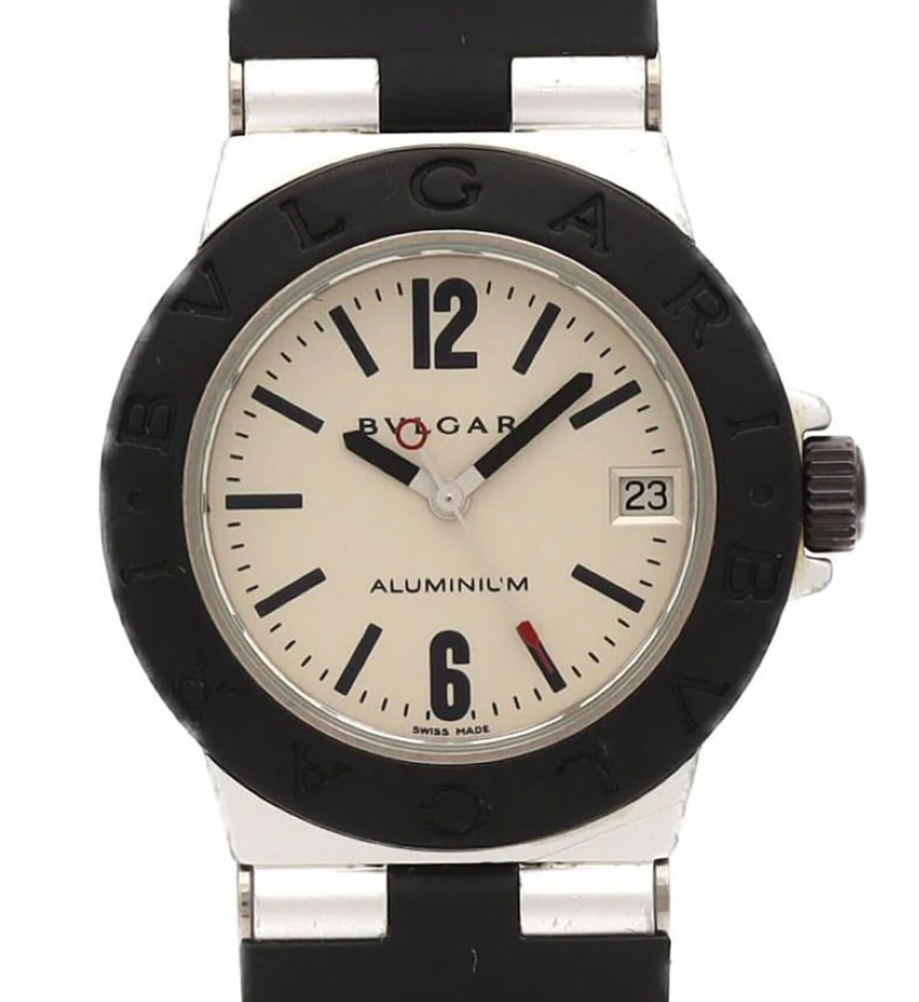 Bvlgari Aluminum Diagono Silver Dial on Black Rubber Strap Ref. AL32TA Papers 2003