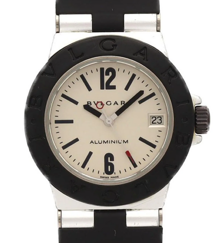 Bvlgari Aluminum Diagono Silver Dial on Black Rubber Strap Ref. AL32TA Papers 2003