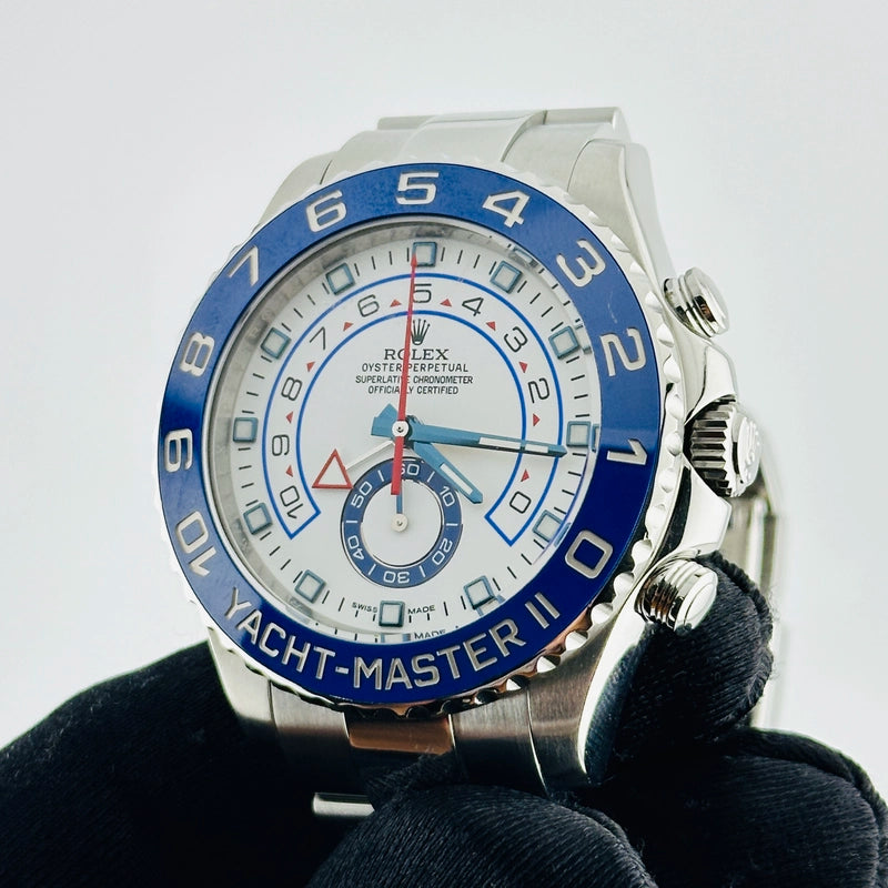 Rolex Yacht-Master II Matt White Dial on Oyster Ref 116680 with New Style Card White 2014