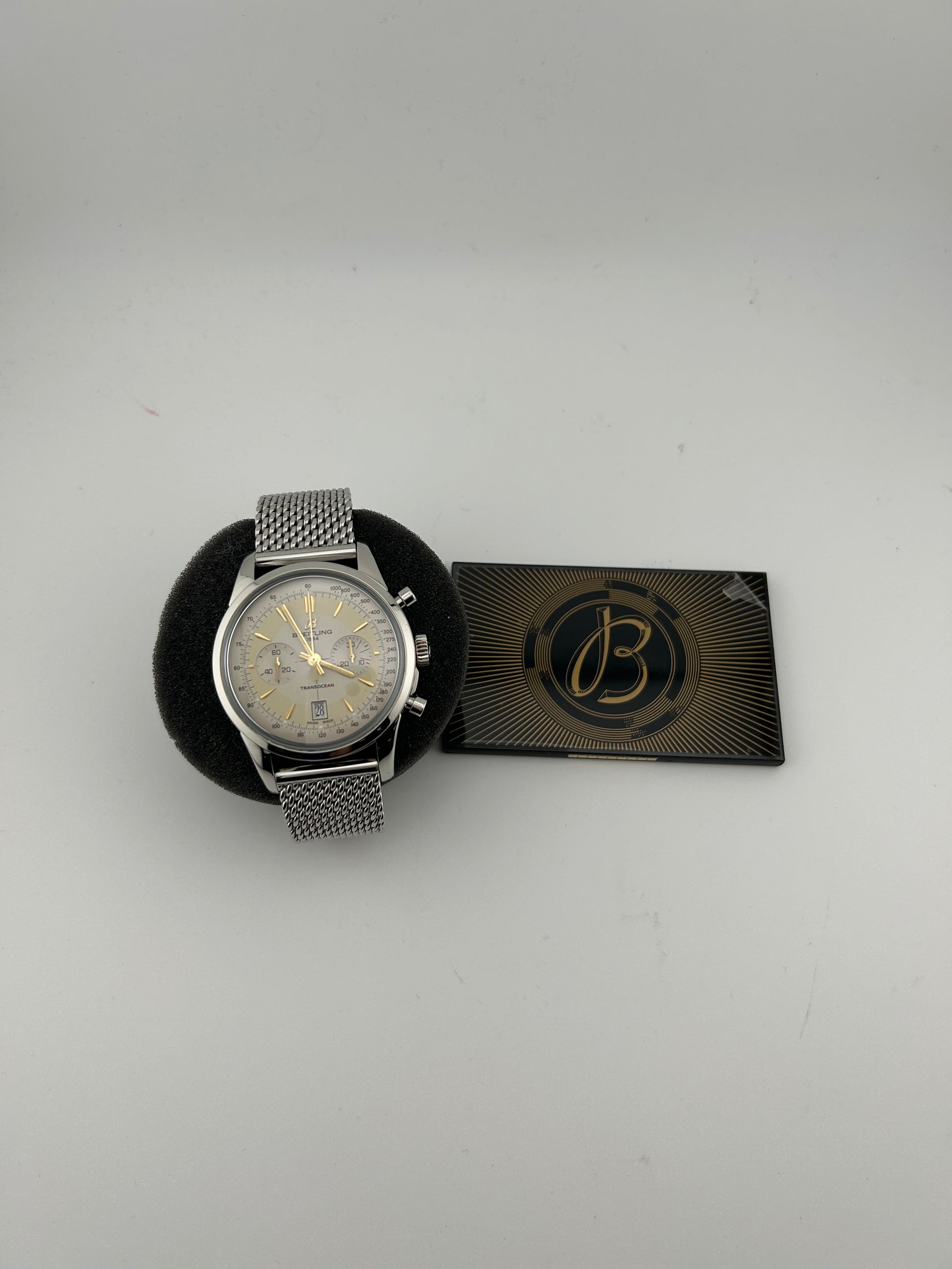 Breitling Transocean Chronograph Mercury Silver Dial on Stainless Steel Bracelet Ref. AB015412 Card 2015 — view 7