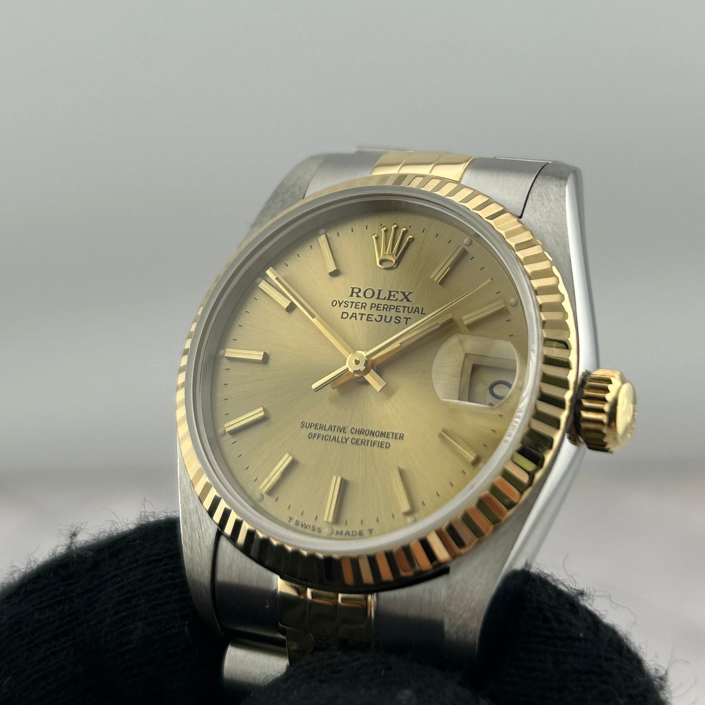 Rolex Datejust Champagne Stick Dial on D Link Jubilee Ref. 68273 — view 3
