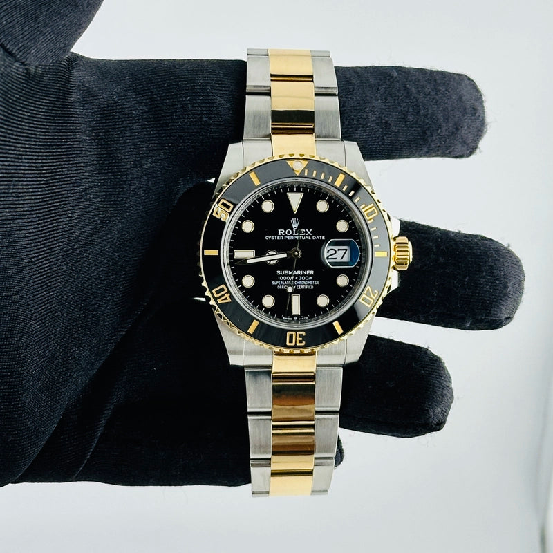 Rolex Submariner Black Dial on Oyster Ref 126613LN with New Style Card Green 2021
