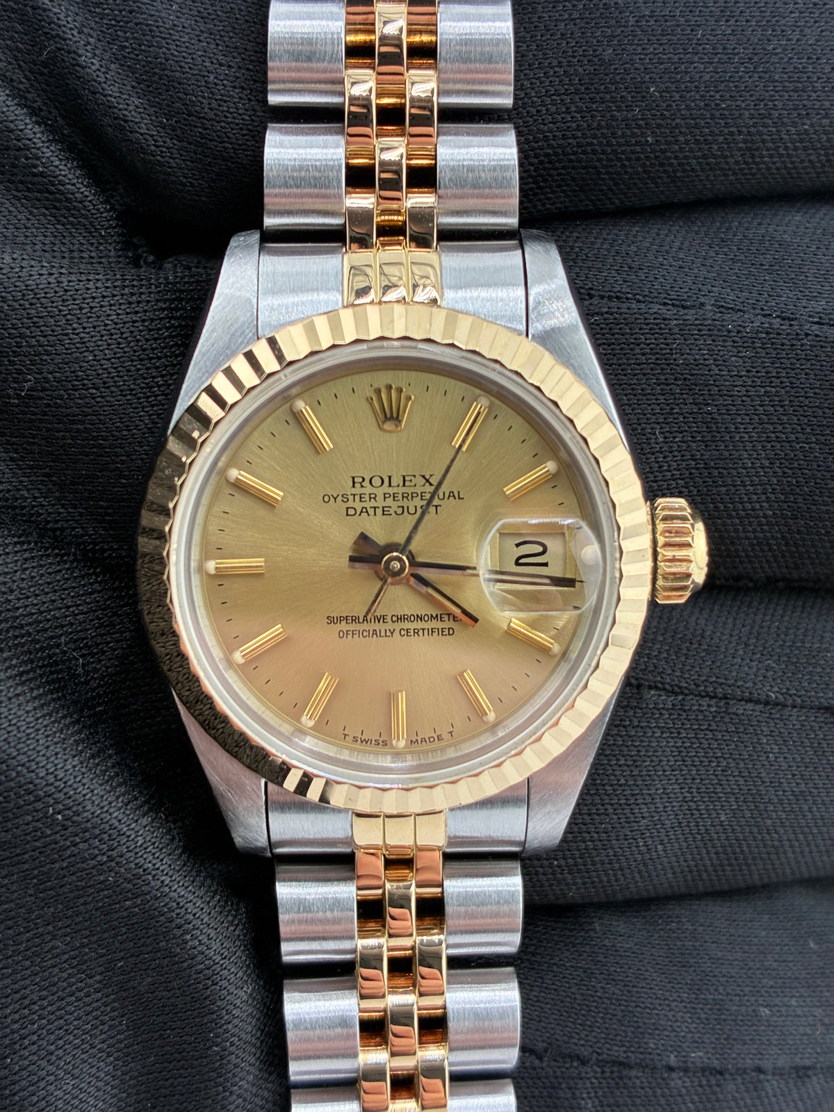 Rolex Datejust Lady Champagne Stick Dial on Jubilee Ref. 69173 1985 — view 2