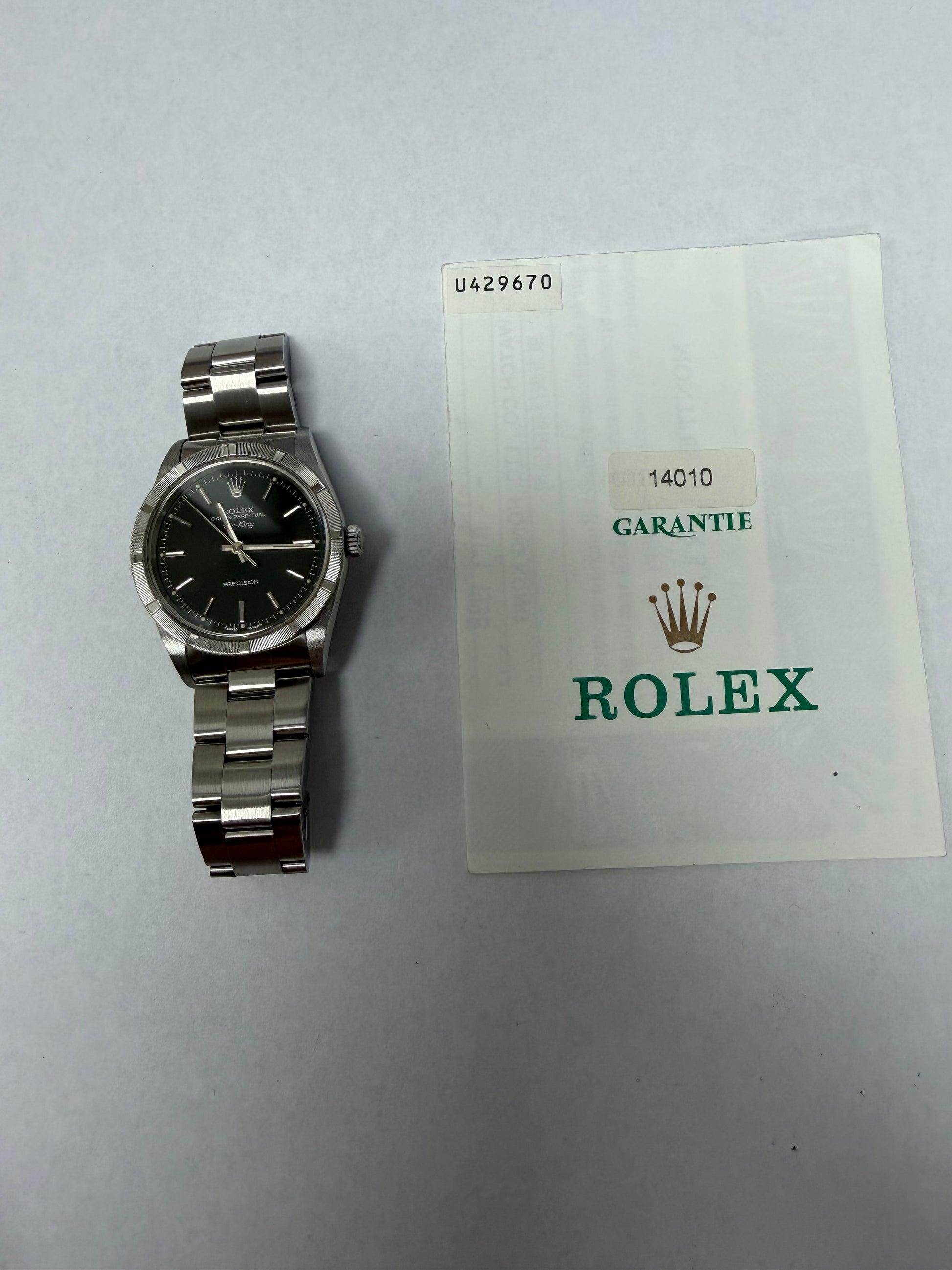 Rolex Air-King Black Dial on Oyster Ref. 14010 Papers 1998 — view 5
