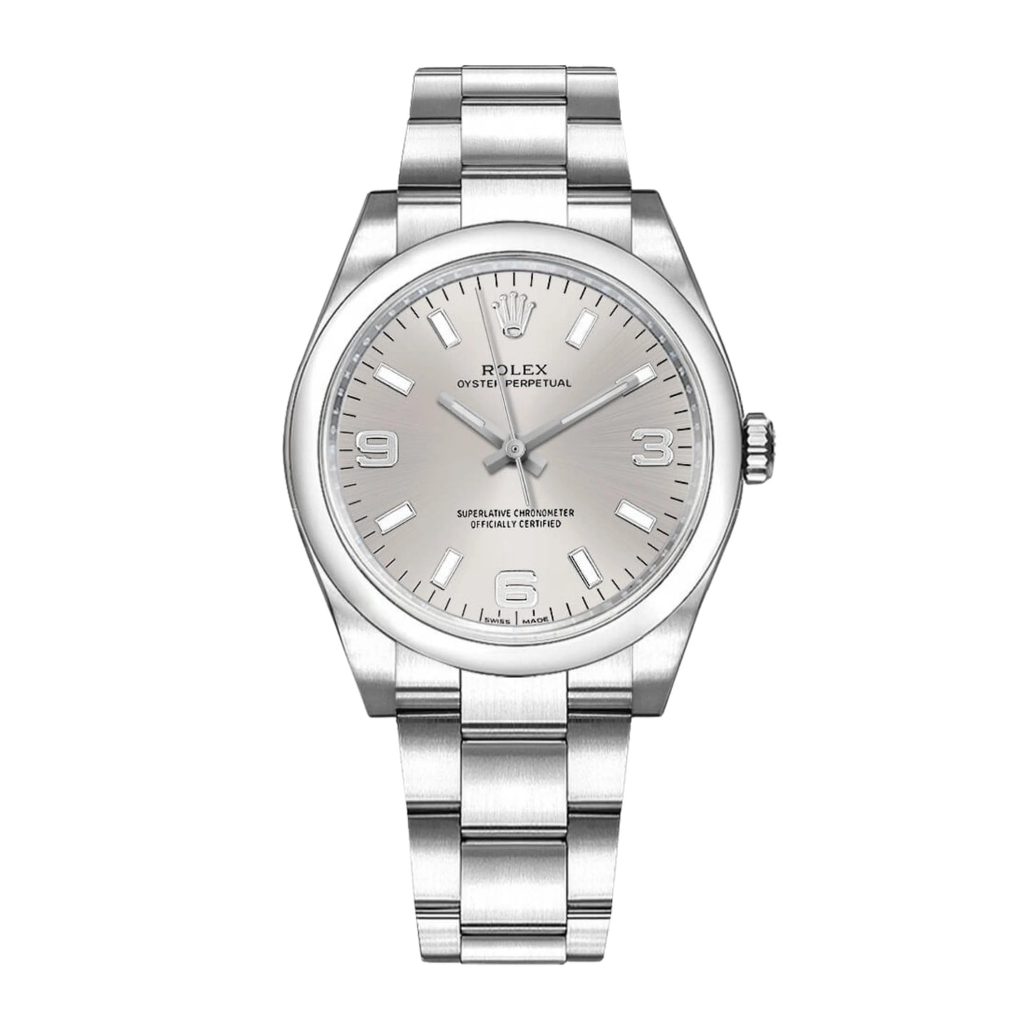 Rolex Oyster Perpetual Silver Stick 369 Dial on Oyster Ref. 114200 Card 2010
