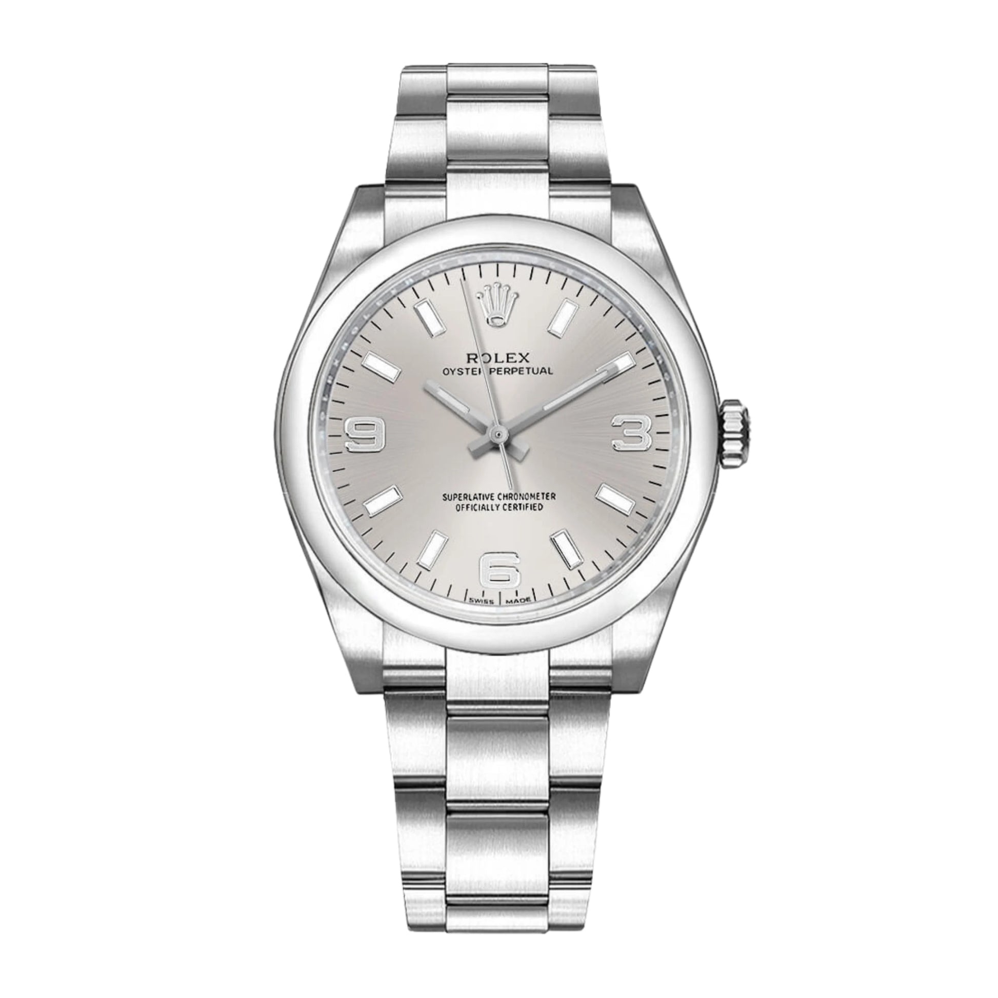 Rolex Oyster Perpetual Silver Stick 369 Dial on Oyster Ref. 114200 Card 2010