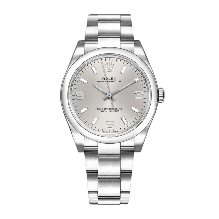 Rolex Oyster Perpetual Silver Stick 369 Dial on Oyster Ref. 114200 Card 2010