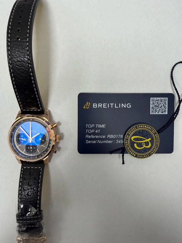 Breitling Top Time B01 B&P Bronze Dial on Leather Strap Ref RB01761A1Q1X1 with Card
