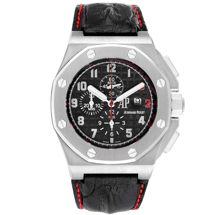 Audemars Piguet Royal Oak Offshore Shaquille O'Neal Special Limited Edition Black Dial With Mega Tapisserie Waffle Pattern Dial on Leather Strap Ref. 26133ST.OO.A101CR.01