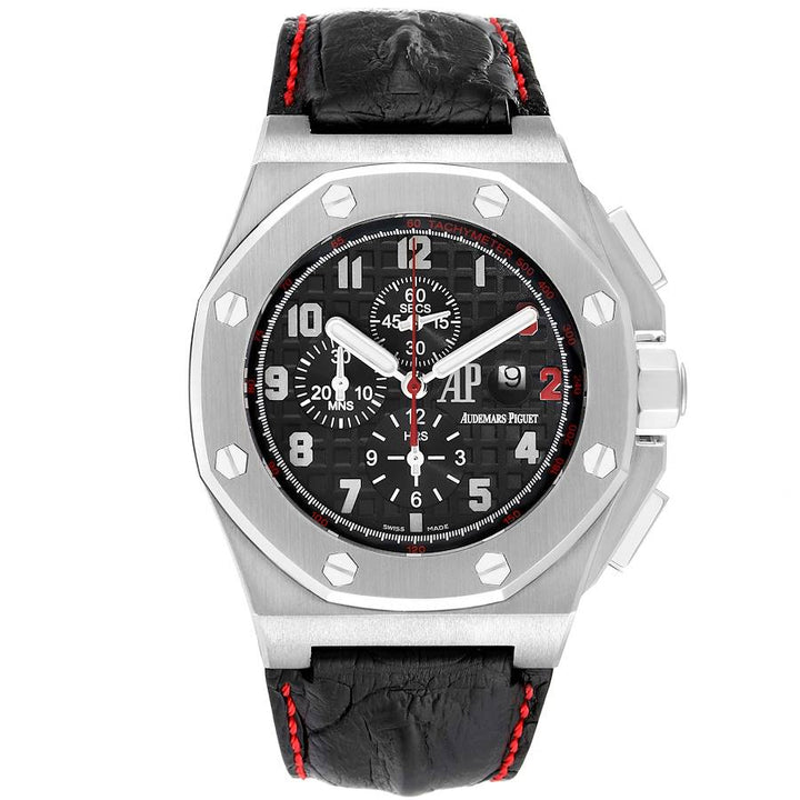 Audemars Piguet Royal Oak Offshore Shaquille O'Neal Special Limited Edition Black Dial With Mega Tapisserie Waffle Pattern Dial on Leather Strap Ref. 26133ST.OO.A101CR.01