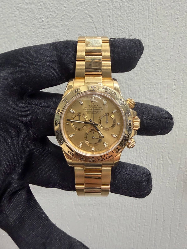 Rolex Daytona Champagne Index Dial on Oyster Ref 116508 with New Style Card White 2016
