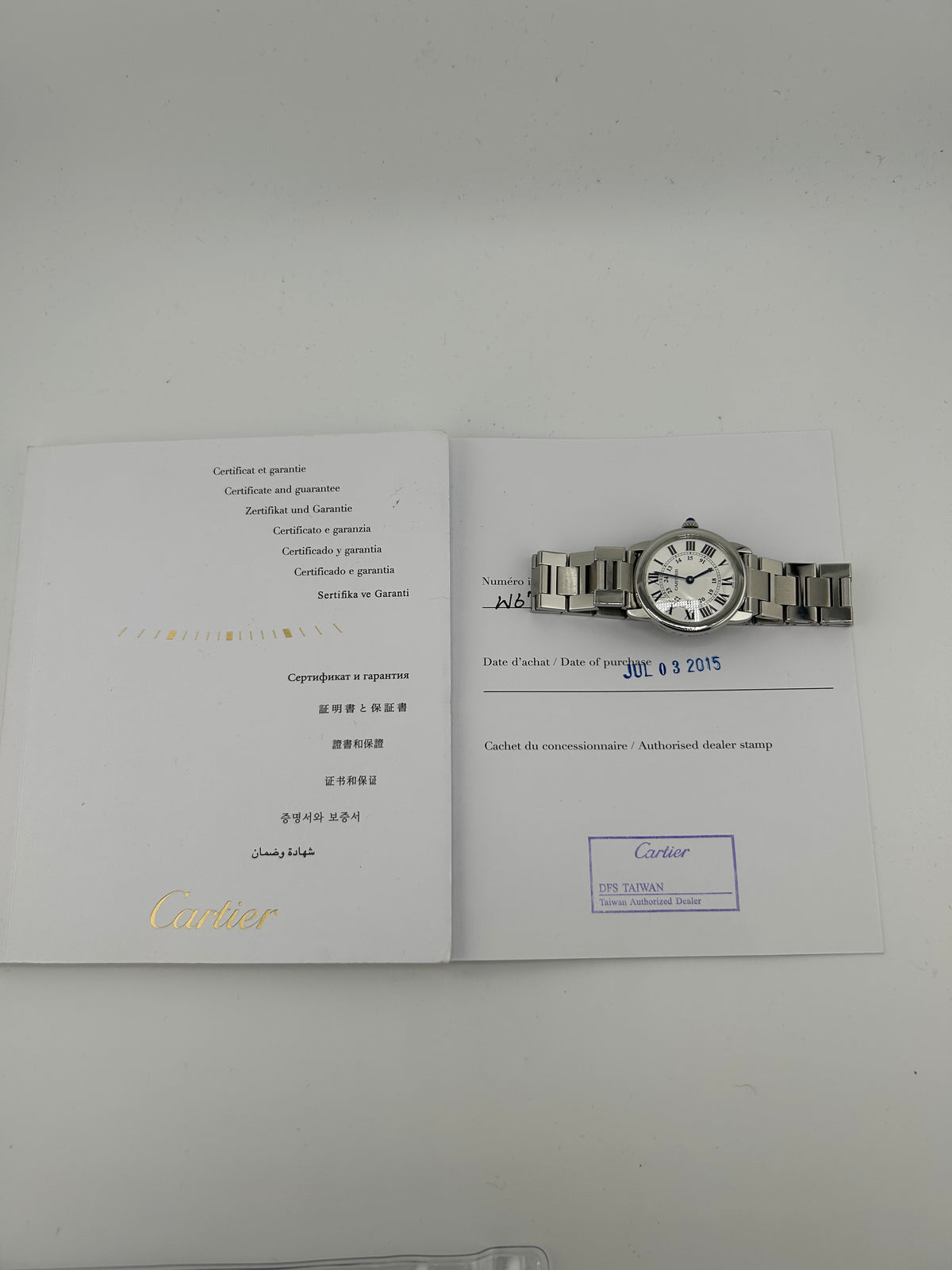 Cartier Ronde Solo SM Silver Roman Numerals Dial on Stainless Steel Bracelet Ref. W6701004 Papers 2015 — view 7
