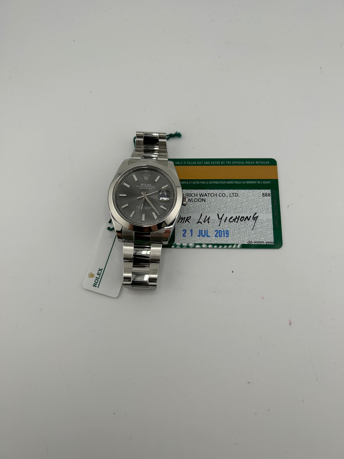 Rolex Date Just Rhodium Dial on Jubilee Ref. 126300 Card 2019 — view 7