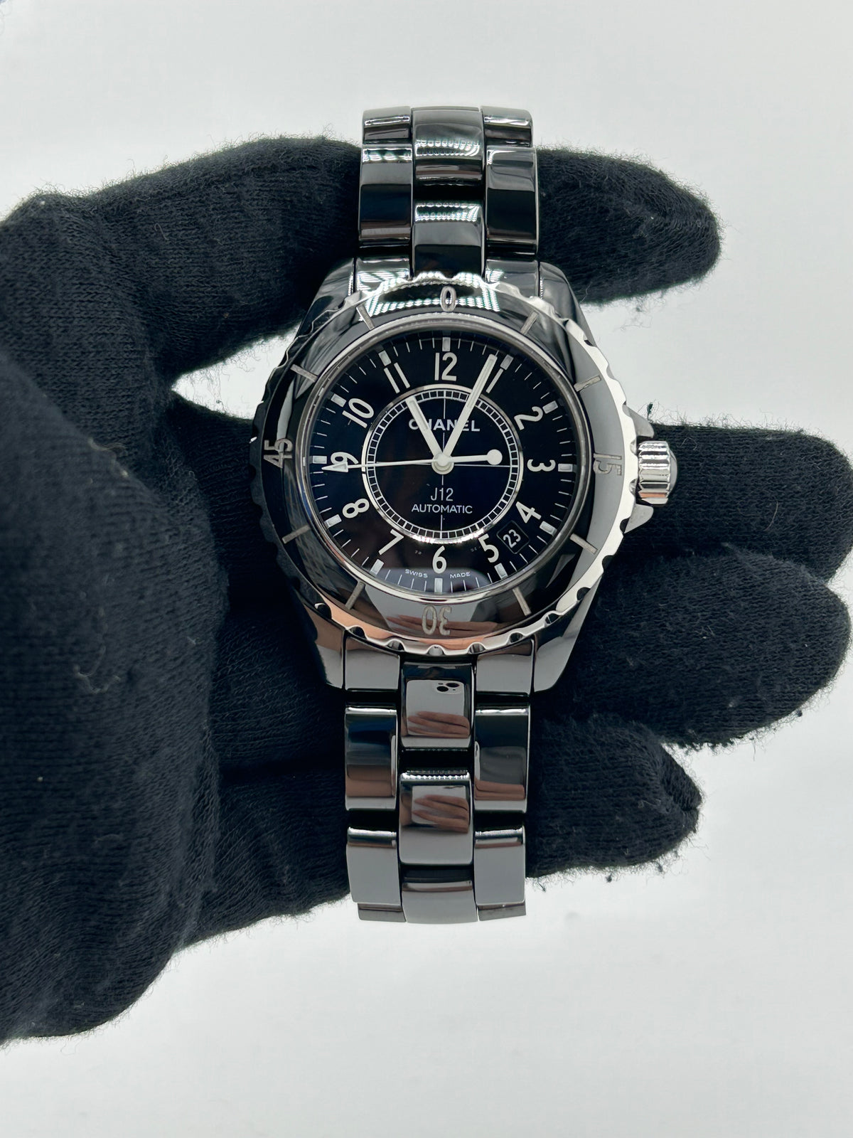 Chanel J12 Black Dial on Stainless Steel Bracelet Ref. H0685 — view 2