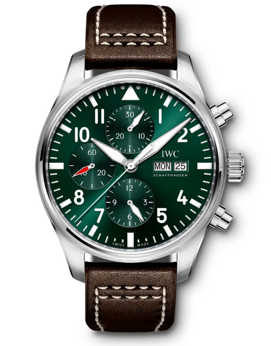 Iwc Pilot's Watch Chronograph Edition Racing Green Dial on Leather Ref. IW377726 Complete 2019