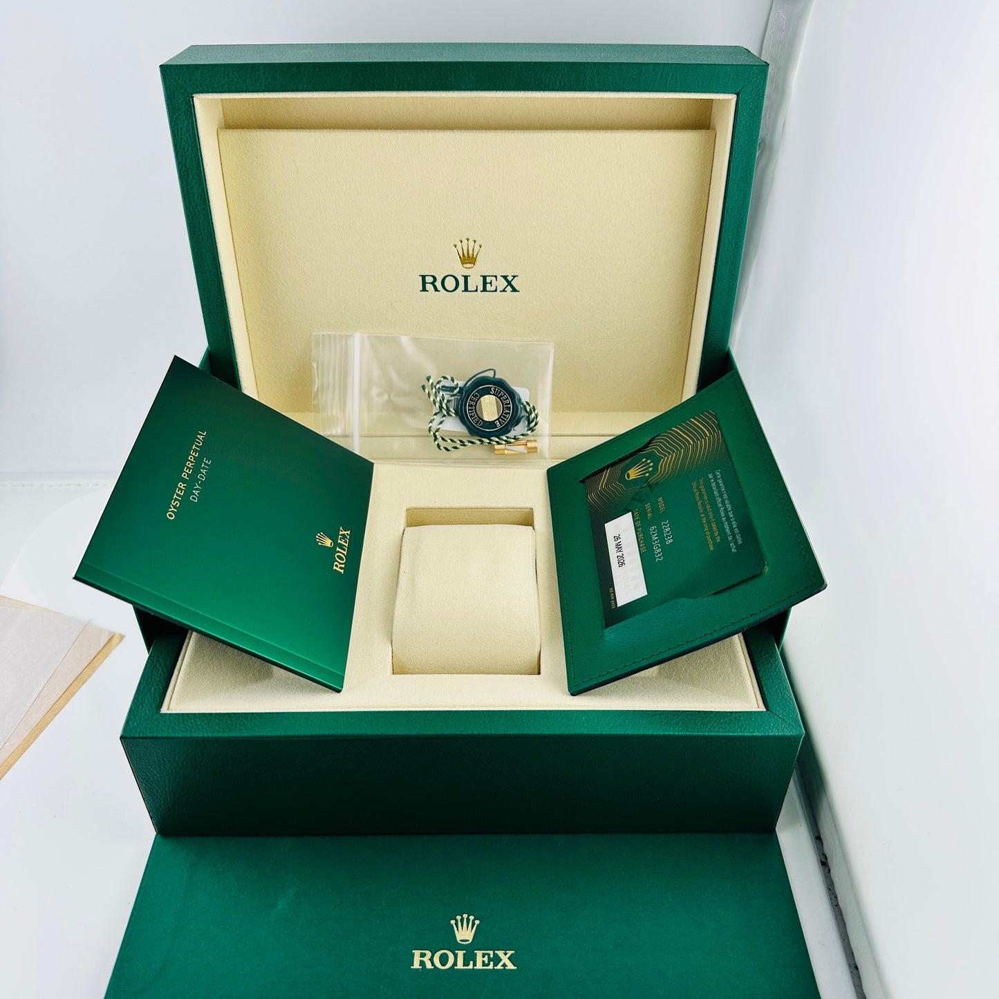 Rolex Day-Date 40 White / Yg Roman Markers Dial on President Bracelet Ref. 228238 Card 2026 — view 7