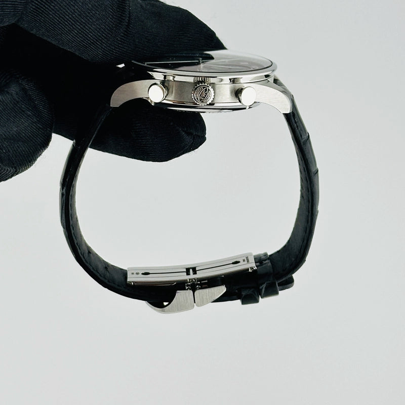 Iwc Portugieser Chronograph Blue Dial on Leather Strap Ref IW371606 with Card 2021