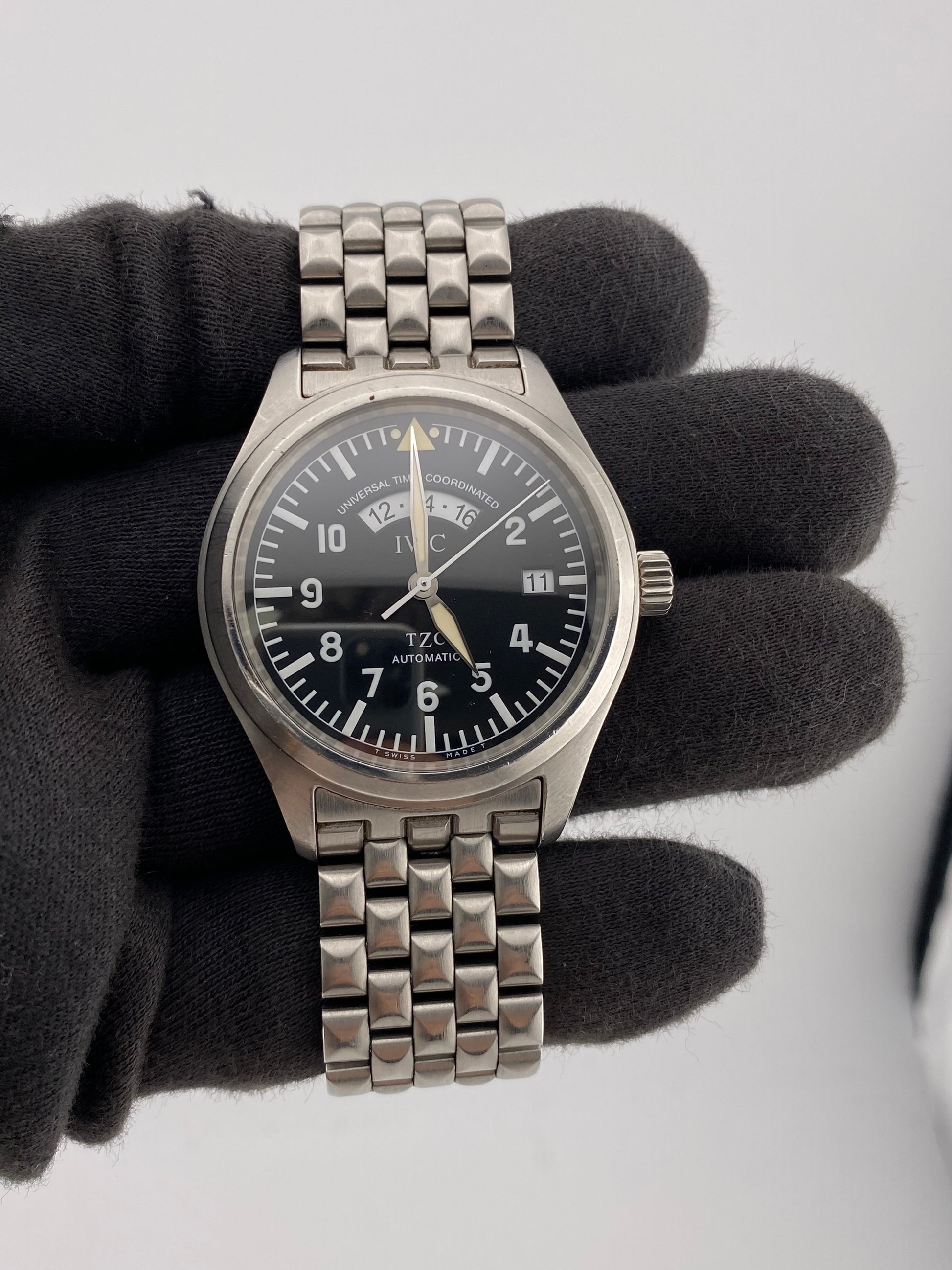 Iwc Pilot Spitfire Black Dial on Stainless Steel Bracelet Ref. IW325102