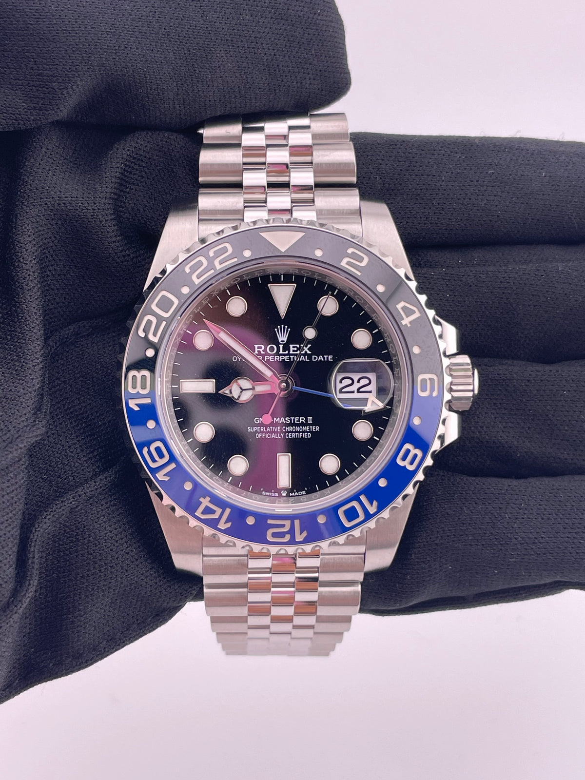 Rolex GMT-Master II Batgirl Black Dial on Jubilee Ref. 126710BLNR Card 2022 — view 2