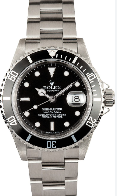 Rolex Submariner Black Dial on Oyster Ref. 16610 Papers Open Date