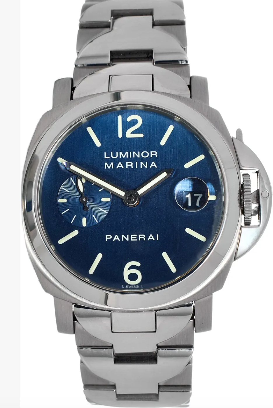 Panerai Luminor Marina Blue Dial on Stainless Steel Bracelet Ref. PAM00119 Complete 2003
